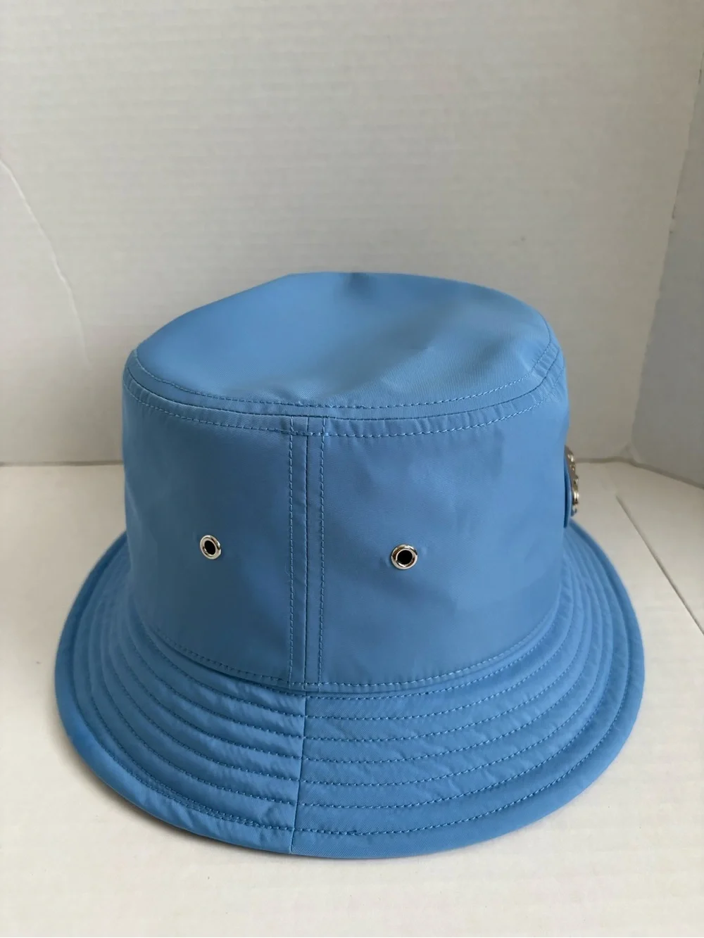 Michael Kors Blue Bucket Hat One Size Logo Solid Polyester Women
